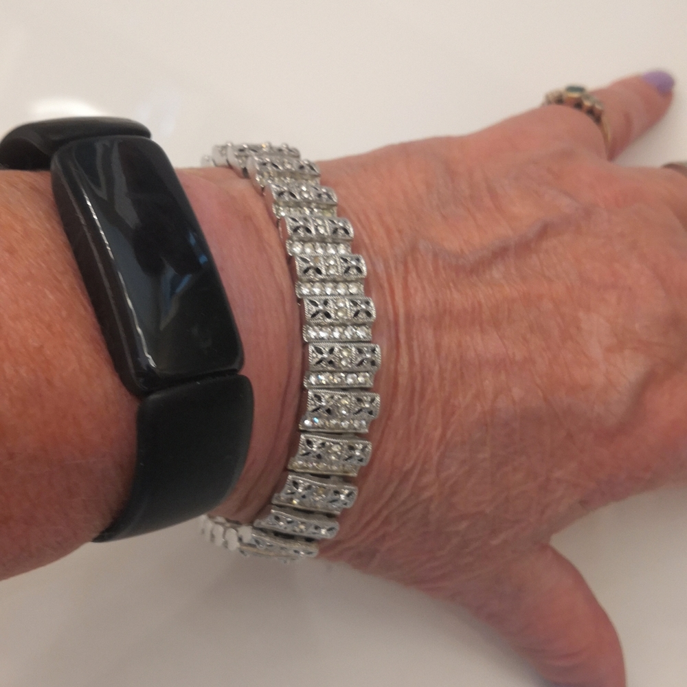 Silver and Rhinestone Bracelet - Picture 5 of 6